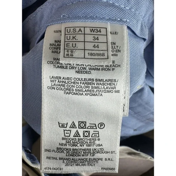 Brooks Brothers Shorts Mens 34 Khaki Beige Lightweight Advantage Chino Classic